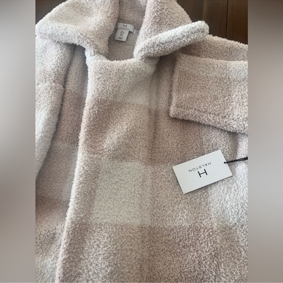 🎉LAST CHANCE🎉H HALSTON Buffalo Check Collar Cardigan With Pockets - Picture 10 of 11